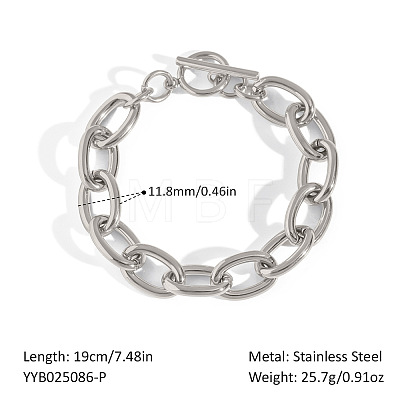 304 Stainless Steel Cable Chain Bracelets for Women HO5603-2-1