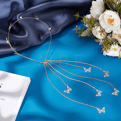 Zinc Alloy Rhinestone Hair Bands OHAR-WH20007-01A-G-1