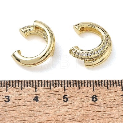 Brass Micro Pave Clear Cubic Zirconia Cuff Earrings KK-CBA56EF-39G-1