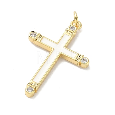 Brass Micro Pave Cubic Zirconia Pendants KK-Z153-24G-1
