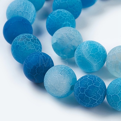Natural Crackle Agate Beads Strands G-G055-10mm-2-1