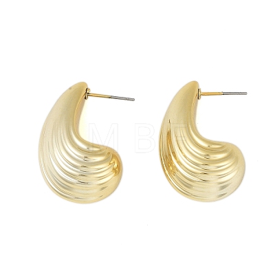 Teardrop CCB Plastic Stud Earrings for Women EJEW-Q382-03G-1