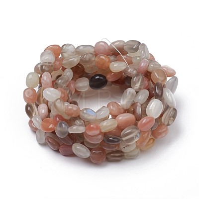 Natural Multi-Moonstone Stretch Beaded Bracelets X-BJEW-K213-C14-1