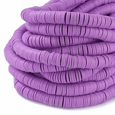 Flat Round Handmade Polymer Clay Beads LS-CLAY-R067-8.0mm-01-1
