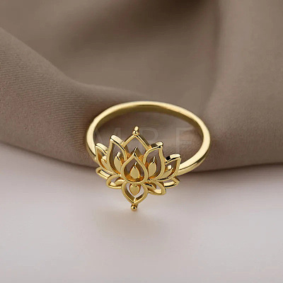 Hollow Out Lotus Brass Finger Rings FS-WG83FEB-06-1