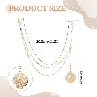 Brass Locket Pocket Watch Chains HJEW-ME00147-1