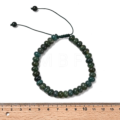 Adjustable Natural Moss Agate Braided Bead Bracelets BJEW-F369-A19-1