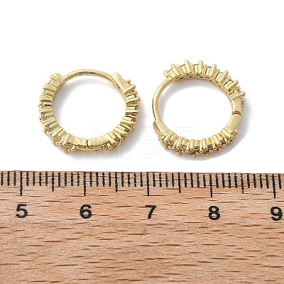 Brass Micro Pave Clear Cubic Zirconia Huggie Hoop Earrings EJEW-L231-44G-1