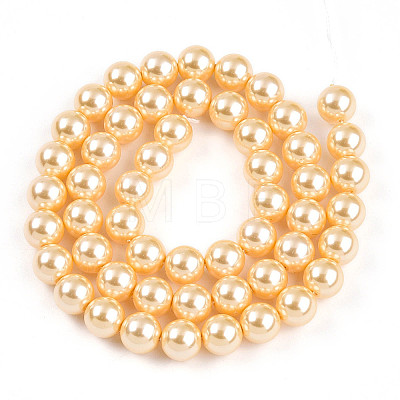 Baking Painted Pearlized Glass Pearl Bead Strands HY-N002-8mm-A09-1