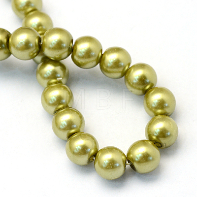 Baking Paint Pearlized Glass Pearl Round Bead Strands LS-HY-Q003-10mm-43-1