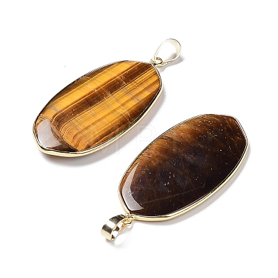 Natural Tiger Eye Pendants G-K338-05I-1