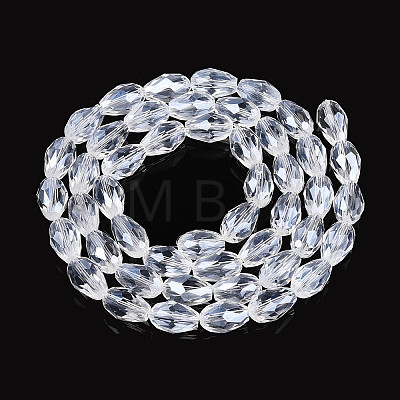 Transparent Teardrop Glass Beads Strands GLAA-T025-79D-01-1