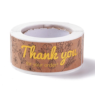 Rectangle Thank You Theme Paper Stickers DIY-B041-27A-1
