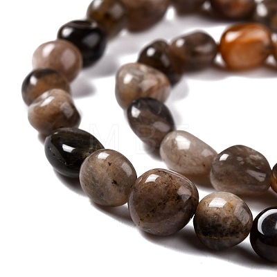 Natural Black Sunstone Beads Strands G-G018-03A-1