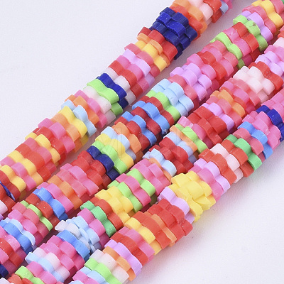 Handmade Polymer Clay Beads Strands CLAY-R086-01-1