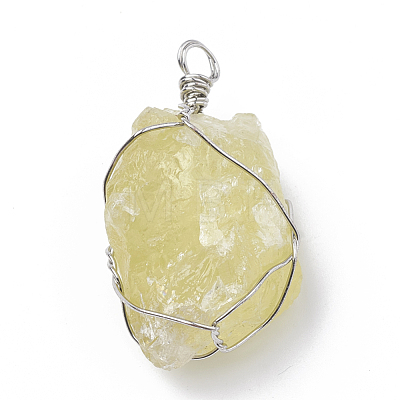 Natural Citrine Pendants G-Q993-01-1