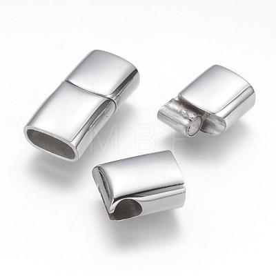 Tarnish Resistant 304 Stainless Steel Magnetic Clasps with Glue-in Ends STAS-G143-48P-1