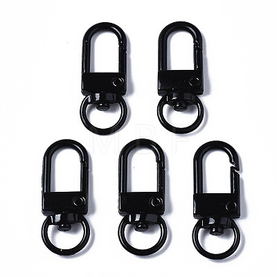 Spray Painted Eco-Friendly Alloy Swivel Snap Hooks Clasps PALLOY-T080-02A-NR-1