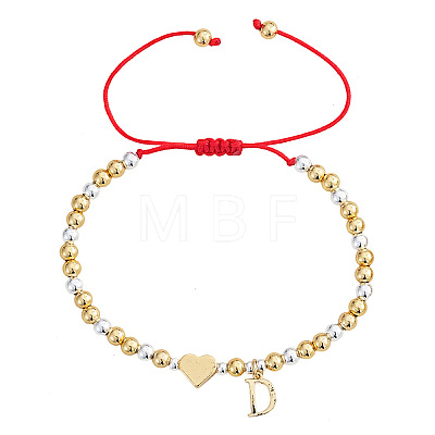 Brass Initial D Charm Bracelets GM5695-1-1