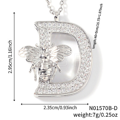 Brass Micro Pave Clear Cubic Zirconia Pendant Necklaces FS-WG7BC7F-04-1