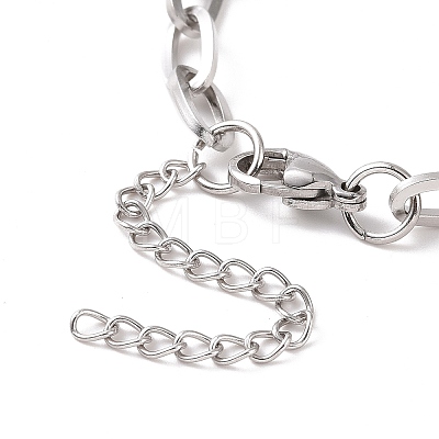 304 Stainless Steel Cable Chain Bracelet for Men Women BJEW-E031-05A-P-1
