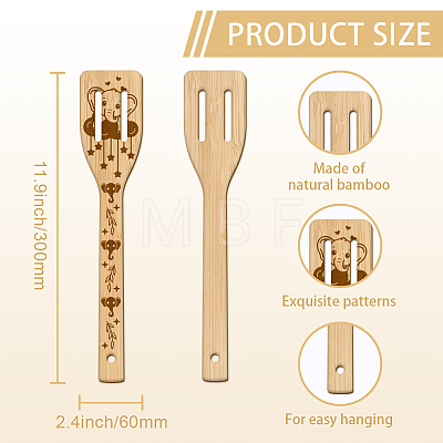 6Pcs Bamboo Spoons & Knifes & Forks AJEW-WH0411-018-1