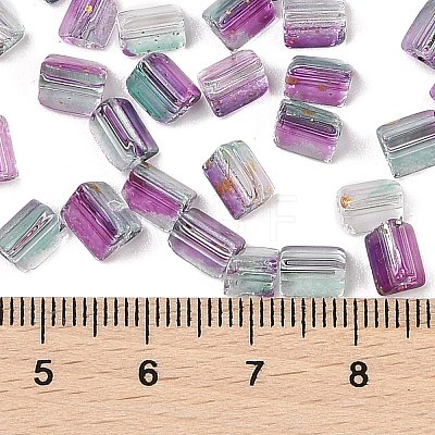 Transparent Spray Painted Glass Seed Beads SEED-L011-10A-02-1