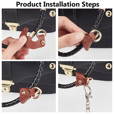 WADORN 2 Pairs 2 Colors Leather Undamaged Bag Triangle Buckle Connector FIND-WR0010-77B-1