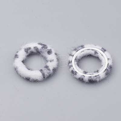 Faux Mink Fur Covered Linking Rings X-WOVE-N009-08L-1