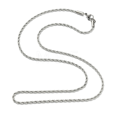 304 Stainless Steel Necklaces Unisex Rope Chain Necklaces NJEW-507L-10-1