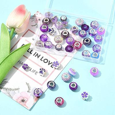40Pcs 20 Styles DIY Rondelle European Beads Findings Kit DIY-FS0009-85-1