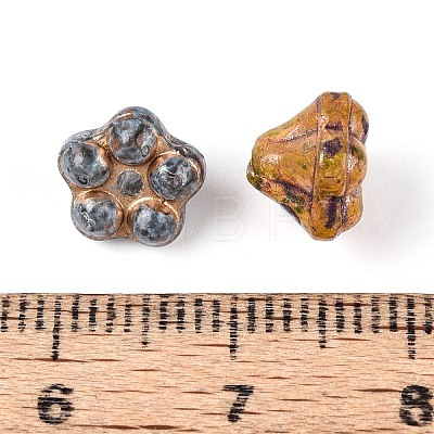 Picasso Baking Paint & Golden Metal Enlaced Glass Beads DGLA-T004-62M-1
