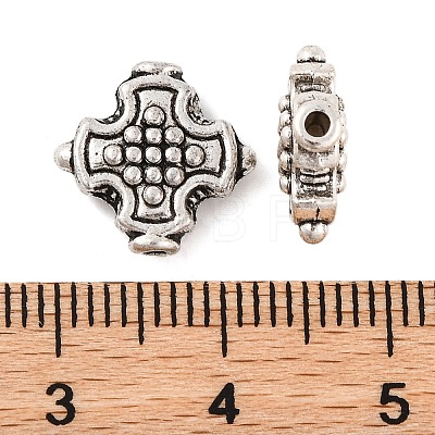 Cross Tibetan Style Alloy Beads X-TIBEB-ZN-3284-AS-RS-1