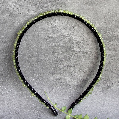 Natural Peridot Hair Bands PW-WG1C09B-07-1