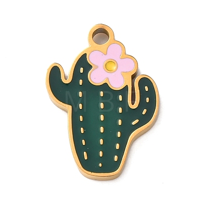 304 Stainless Steel Enamel Pendants STAS-K329-13G-1