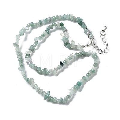 Natural Green Aventurine Chip Beaded Necklaces for Men Women NJEW-G159-01G-1