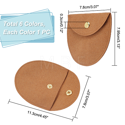   6Pcs 6 Colors Microfiber Jewelry Storage Bags ABAG-PH0001-40A-1