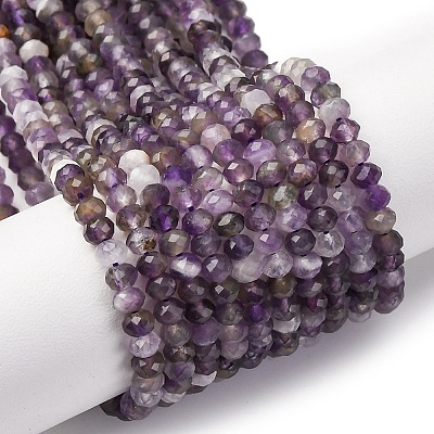 Faceted Natural Amethyst Beads Strands G-RM241221-N2-1