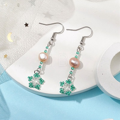 Natural Pearl Dangle Earrings EJEW-MZ00120-05-1