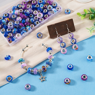 90Pcs 9 Styles Resin European Beads RPDL-TA0001-13-1