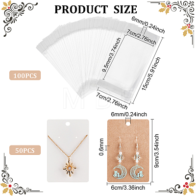 100Pcs 2 Colors Rectangle Paper One Pair Earring Display Cards with Hanging Hole CDIS-FG0001-57-1
