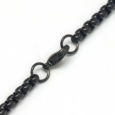 Trendy Men's 201 Stainless Steel Box Chain Necklaces NJEW-L043B-46-1