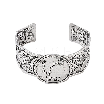 Constellation Alloy Open Cuff Bangles for Women Men BJEW-C064-01AS-03-1