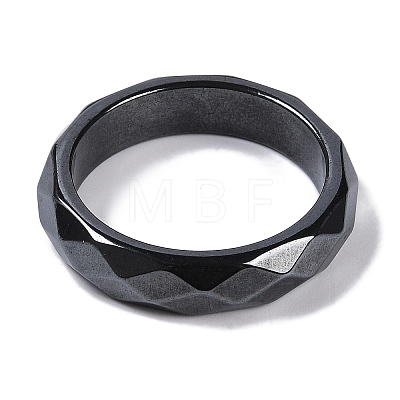 Magnetic Synthetic Hematite Finger Ring for Men Women RJEW-A047-01B-1