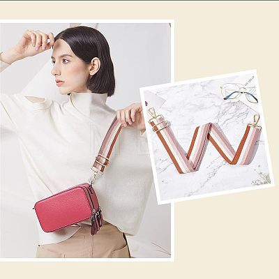 Cotton Adjustable Folk Custom Stripe Pattern Bag Strap FIND-WH0077-83-1