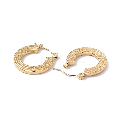 Ion Plating(IP) 304 Stainless Steel Donut Hoop Earrings for Women EJEW-E199-01G-1