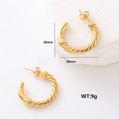 Stainless Steel Twist C-Shaped Stud Earrings MY5483-3-1