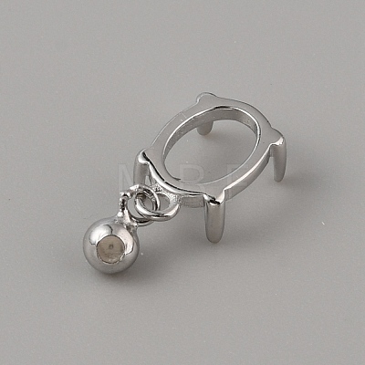 Rhodium Plated 925 Sterling Silver Pendant Cabochon Settings STER-WH0010-29-1