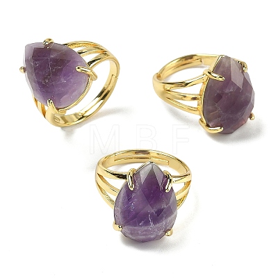 Brass Cuff Open Rings RJEW-D347-04G-15-1