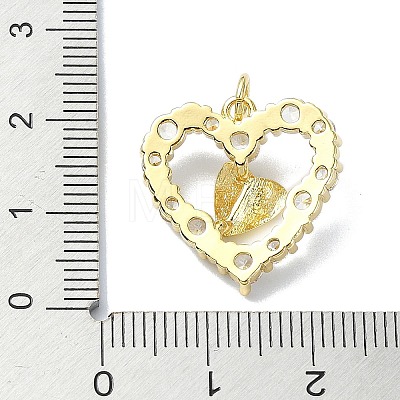 Rack Plating Real 18K Gold Plated Brass Micro Pave Cubic Zirconia Pendants KK-B084-21G-1